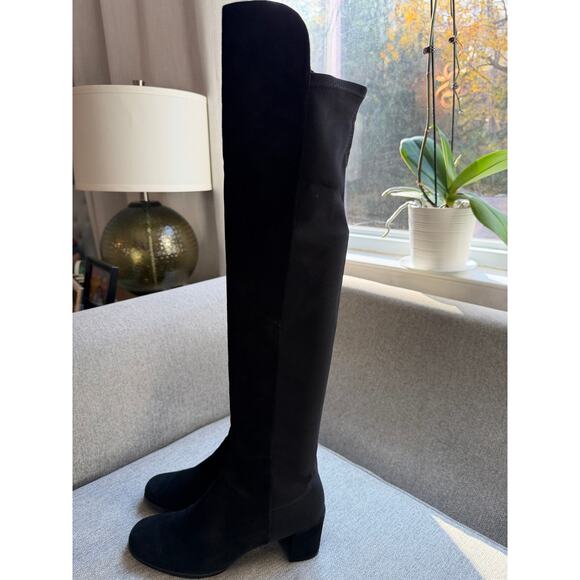 STUART WEITZMAN City Microstretch Suede Over-the-knee Boots Black Sz 10.5 - Picture 2 of 16